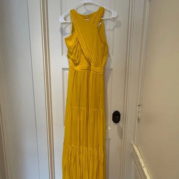 silver dress and gold shoes Veronica Beard Gemma Maxi Dress main image 0